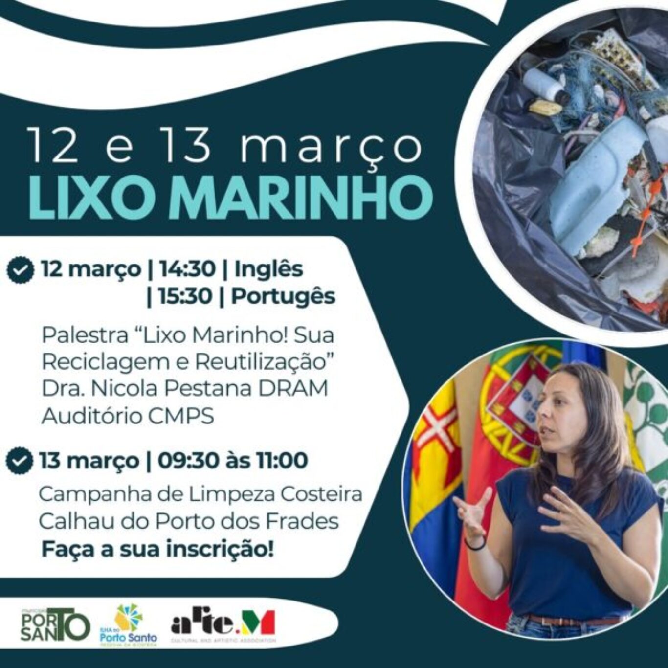 Cartaz da Campanha de Limpeza Costeira e Sensibilização sobre o Lixo-Marinho